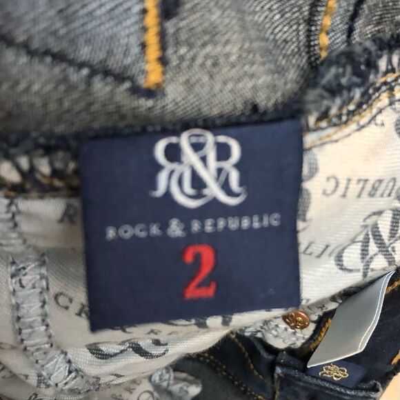 Rock & Republic Dark Blue Denim Kendra Curvy Low Rise Women’s Jeans - Picture 15 of 16